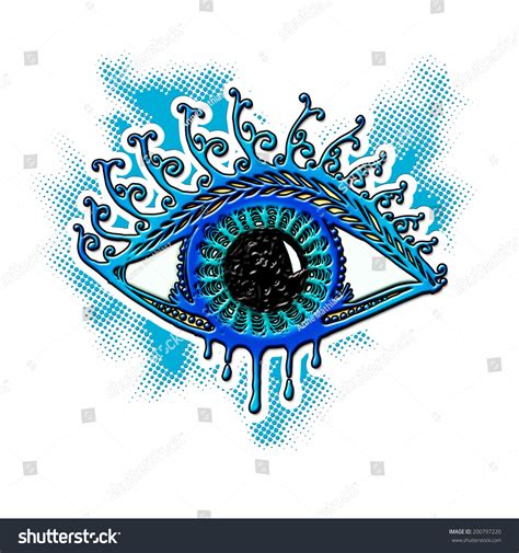 Blue Eye Protection Symbol Evil Eye Stock Illustration