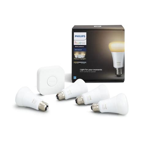 Philips Hue White Ambiance 60 Watt Equivalent A19 Smart Led Light Bulb