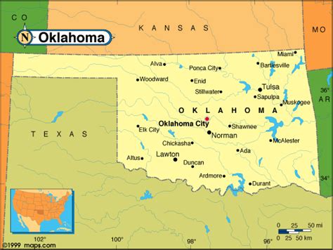 Oklahoma Base And Elevation Maps
