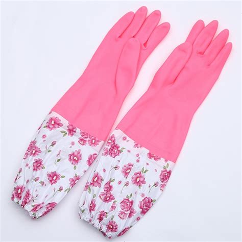 Household Long Sleeve Rubber Cleaning Dish Washing Kitchen Latex Gloves China Household