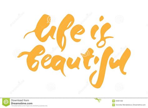 Life Is Beautiful Motivational Quote Modern Hand Lettering Design