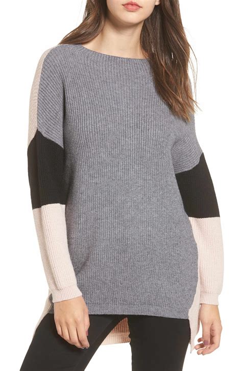 Dreamers By Debut Colorblock Tunic Sweater Nordstrom Knitwear