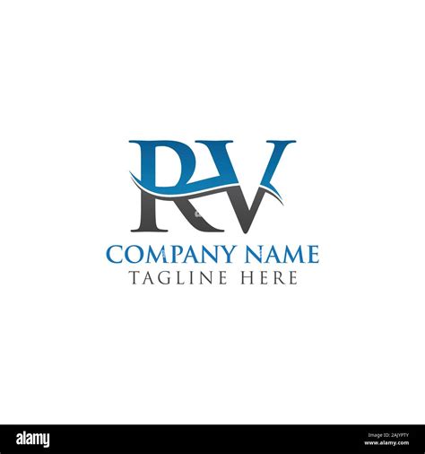 Initial Letter Rv Logo Design Vector Template Rv Letter Logo Design