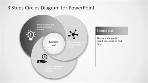 3 Step Circles Diagram For Powerpoint Slidemodel