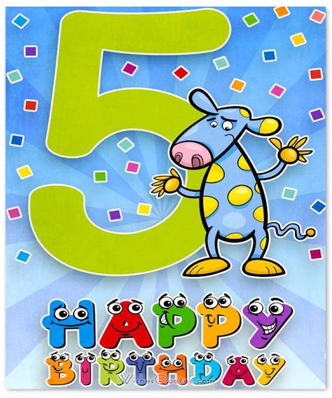Birthday card for 5 year old boy. Happy 5th Birthday Wishes for 5-Year-Old Boy or Girl