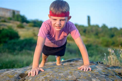 Young Boy Doing Stretching Exercises Stock Image Image Of Muscles