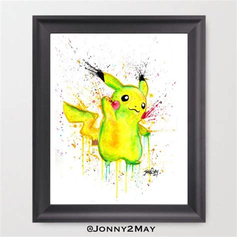 Original Pikachu Watercolor Painting By By Jonny2maysart On Etsy