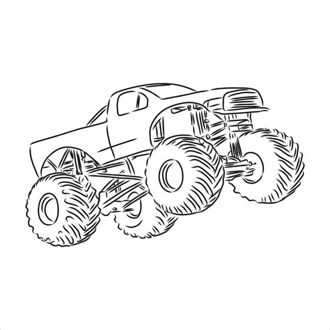 premium vector sketch of monster truck vector illustration monster truck vector