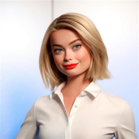 Premium Ai Image A Beautiful Blonde 3d Style Woman With Light Eyes