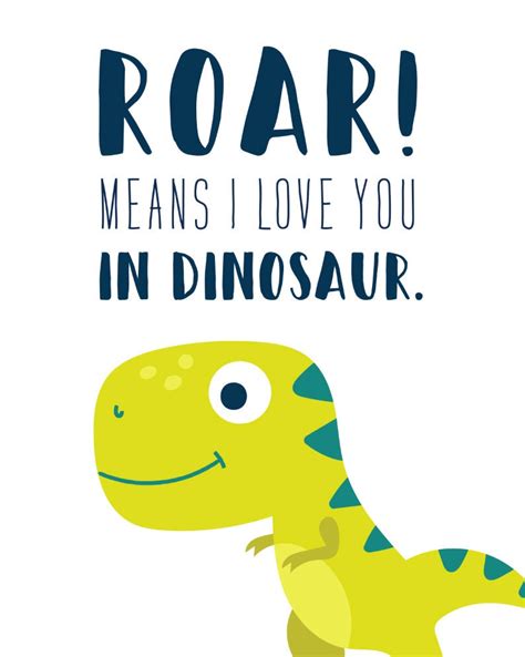 Dinosaur Nursery Art Print 1 Print Roar Means I Love You In Etsy