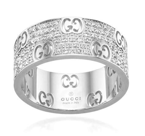 Gucci White 18k Gold Icon Stardust Eternity 057ct Diamond Band Ring