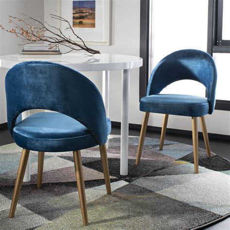 Elegant comfortable leisure chair l. Safavieh Giani Mid-Century Glam Retro Dining Chair, Set of ...