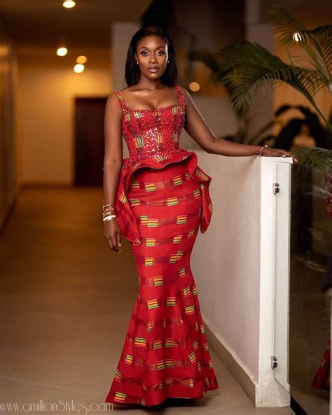 8 Fabulous Kente Styles For Ghanaian Brides A Million Styles African Traditional Dresses