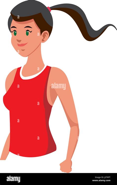 Sporty Ponytail Portrait Stock Vector Images Alamy