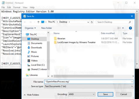 Add Open In New Process Context Menu In Windows 10