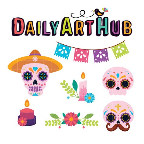 Day Of The Dead Clip Art Set Daily Art Hub Free Clip Art Everyday