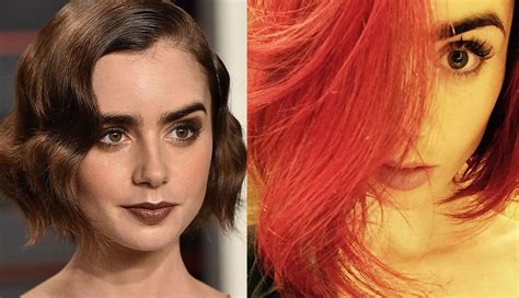 Lily Collins Dyed Her Hair A Watermelon Shade And Its