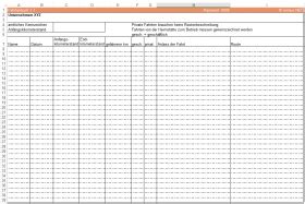 Tabellen nach alter und geschlecht. Fahrtenbuch- Vorlage in Excel