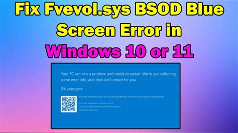 How To Fix Fvevolsys Bsod Blue Screen Error In Windows 10 Or 11 Youtube