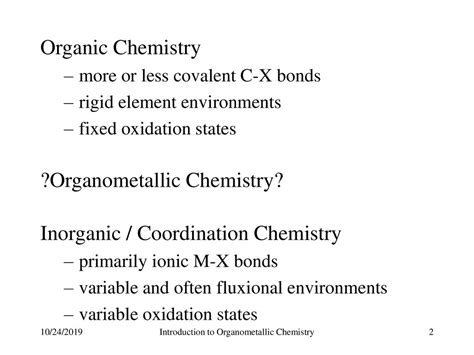 Organometallic Chemistry Ppt Download