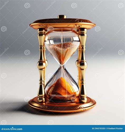 A Golden Hourglass With Sand Running Through It Stock Illustration