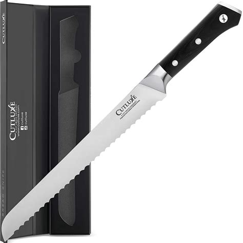 Cutluxe Bread Knife 10 Inch Serrated Edge Kitchen Knife Forged Of