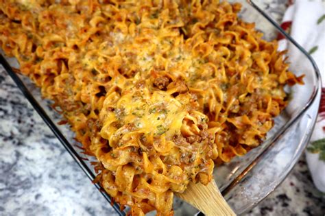Easy Cheesy Beef Noodle Casserole Recipe The Freckled Cook
