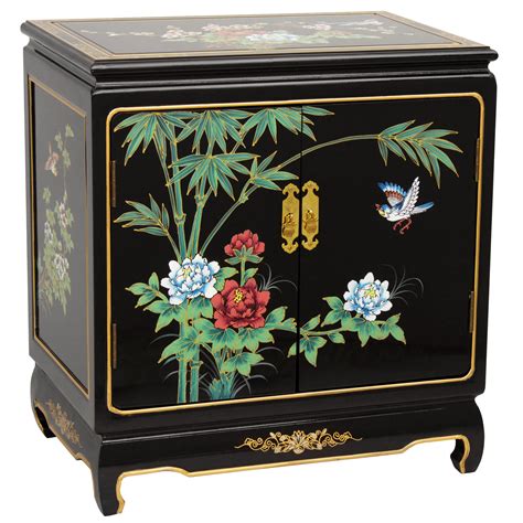 Oriental Furniture Black Lacquer End Table Ebay