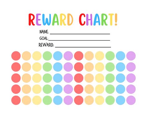 Printable Rainbow Reward Chart For Kid Sticker Chart Positive Behavior