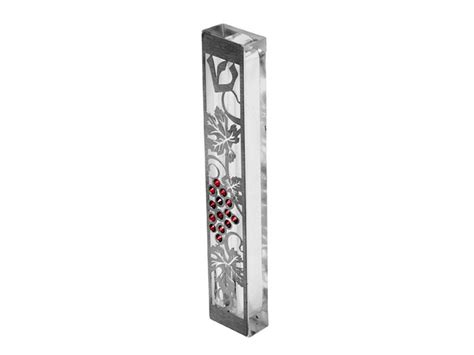 Buy Dorit Judaica 15cm Mezuzah Metal Grapevine Cutout With Bordeaux