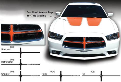 Product Dodge Charger Grill Cross Hair Hemi Decal Sticker Complete