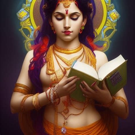 Hindu Goddess With A Book Ai Generated Artwork Nightcafe Creator