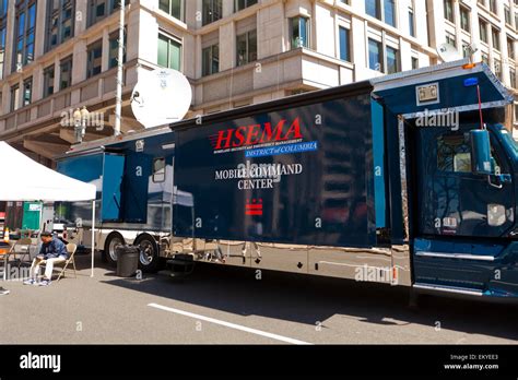 Homeland Security And Emergency Management Mobile Command Center Stock