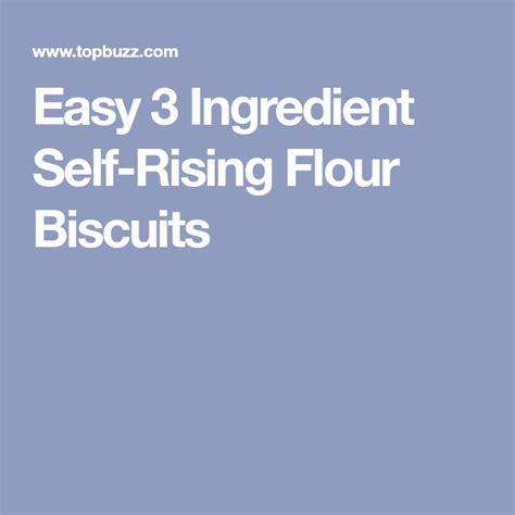 This kind of flour has salt and a leavening agent already mixed into it, eliminating the need to add these two ingredients to the. 5 Inredient Recipes With Self Rising Flour - From Jamie ...
