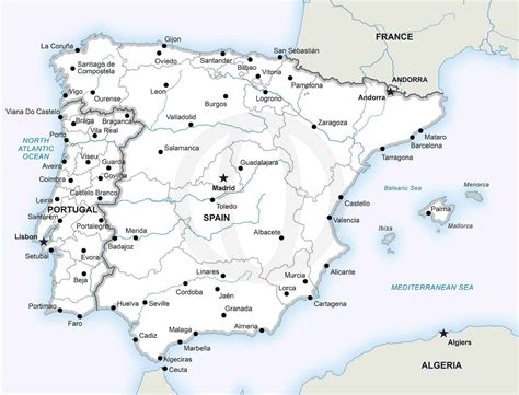 Vector Map Of The Iberian Peninsula Political One Stop Map