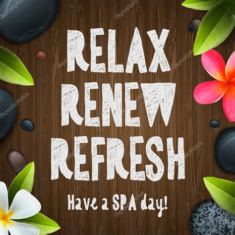 Spa Day Relax Renew Refresh Stock Vector Image By Ikopylove