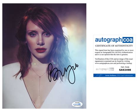 Bryce Dallas Howard Jurassic World Signed Autograph 8x10 Photo Acoa Outlaw Hobbies Authentic