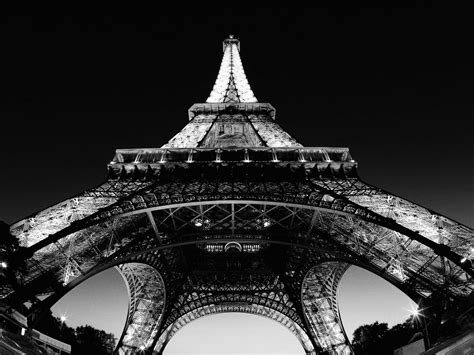 Black White Eiffel Tower Paris France Hd Wallpapers Desktop And