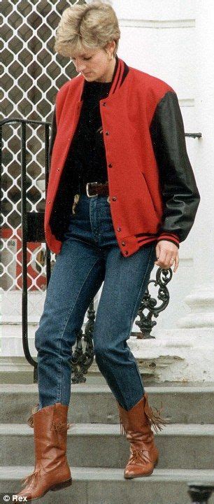 Princess Diana Bomber Jacket Cowboy Boots Vintage Princess Diana