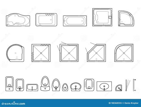 Set Of Icons For Architectural Plans Stock Illustration Illustration