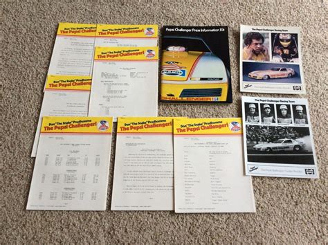 1983 Pontiac Pepsi Challenger Don Prudhomme Funny Car Press Information