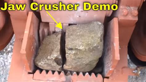 Jaw Crushers In Action Crushing Rocks Concrete Granite Bricks