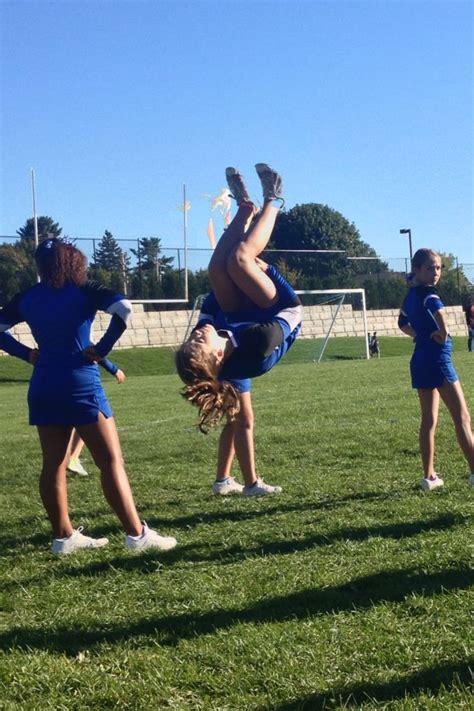 Standing Tuck On The Sideline Way To Go Shelby Cheerleading Shelby