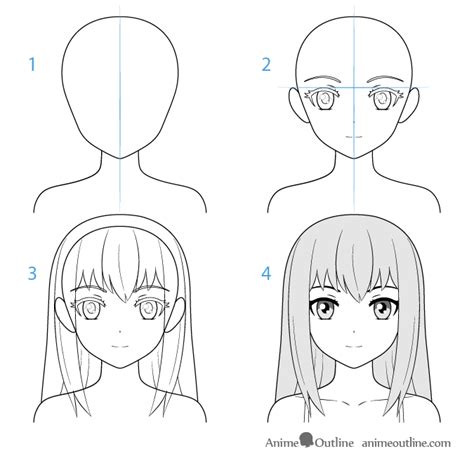 Female Anime Character Face Drawing Step By Step Anime Drawings