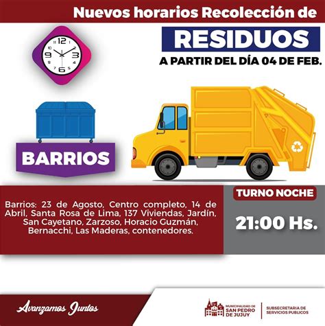 Nuevo Horarios De Recolecci N De Residuos El Interior Digital