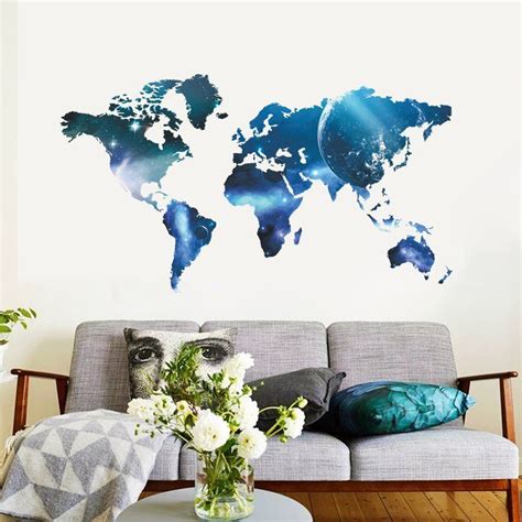 Retailsource Blue World Map Wall Decal And Reviews Wayfairca Map