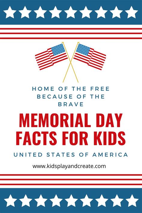 The Memorial Day Poster For Kids With Stars And An American Flag