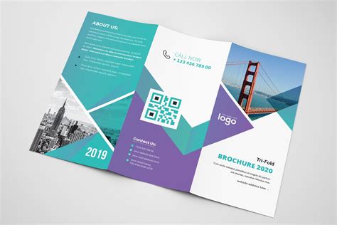 Trifold Brochure Design Creative Illustrator Templates ~ Creative Market