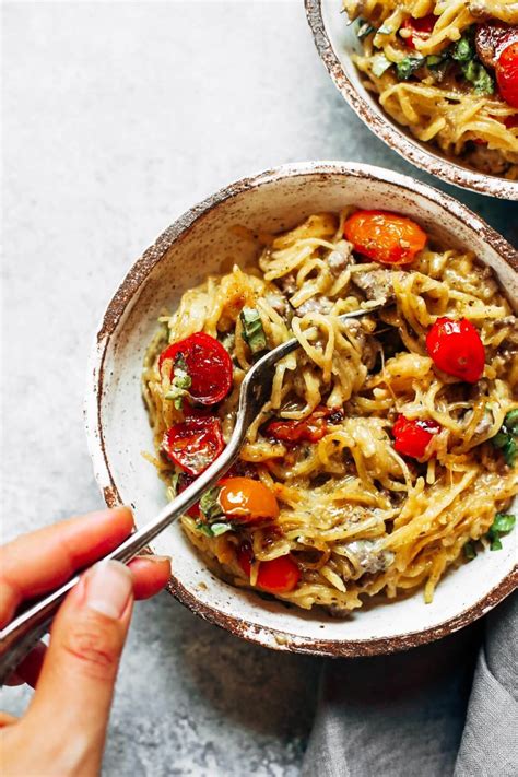 Whole30 Spaghetti Noodles With Beef And Tomatoes Paleo Gluten Free