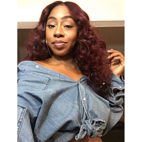 Burgundy Red Colored Brazilian Straight Hair Sew In With Middle Part